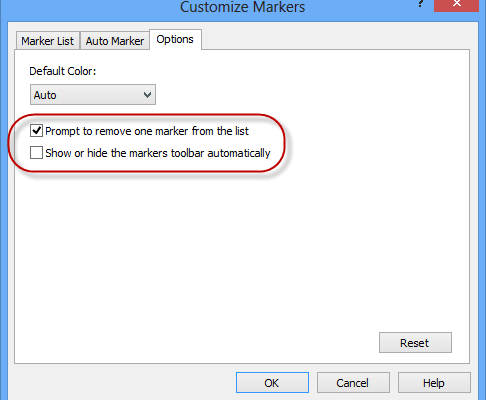 Marker Options Marker Options